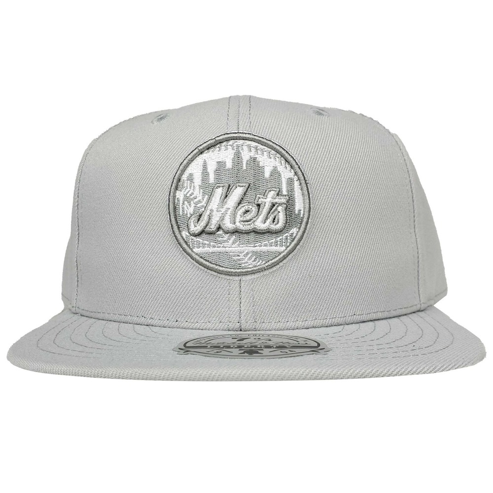 New York Mets Mitchell & Ness MLB Fitted 7 3/4 Liberty Fit Hat Cap‎ Gray NWT